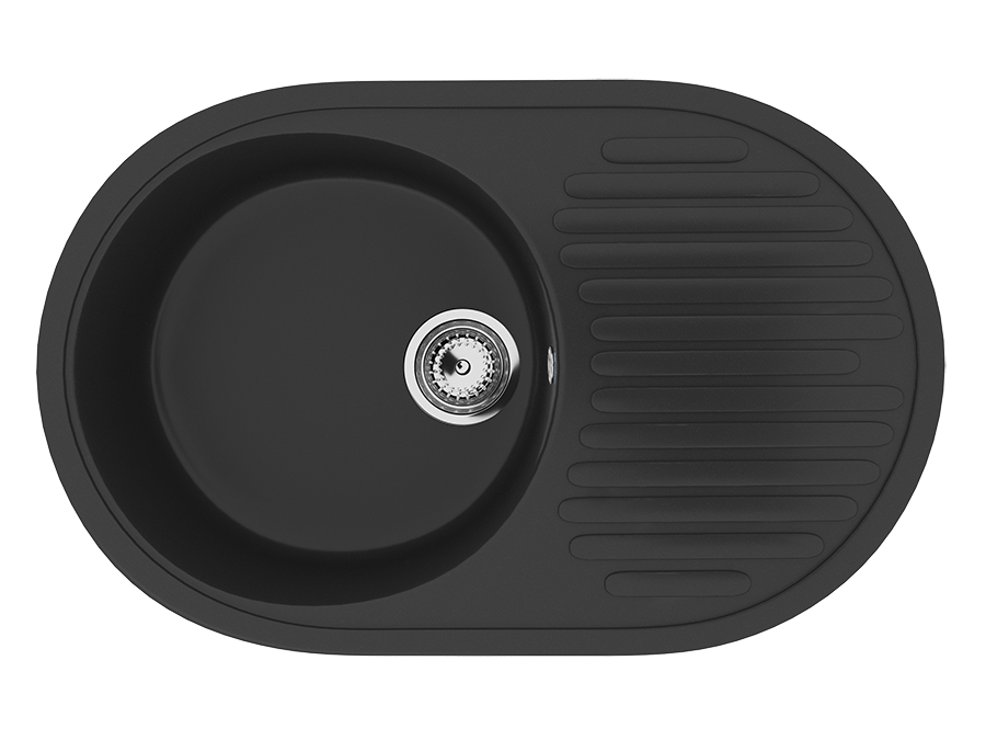 Мойка из искусственного камня Ulgran U-107-344, цвет ультра-черный