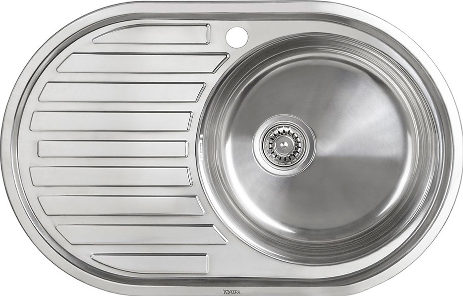 Мойка врезная овальная UZ 7750R хром 770х500х170х0,6