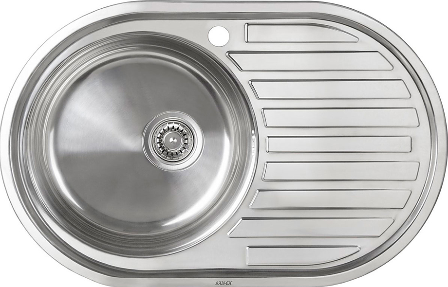 Мойка врезная овальная UZ 7750L хром 770х500х170х0,6
