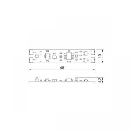Микровыключатель с диммером 12V/24V, 60W/120W на взмах руки, без индикации