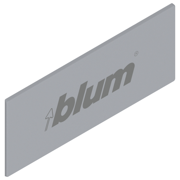 Заглушка прямоугольная (симметричная) для царг "TANDEMBOX" с логотипом "Blum" - Светло-серый