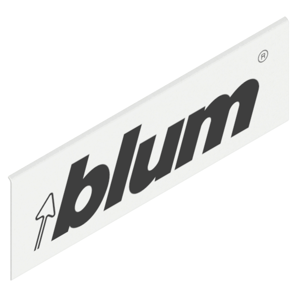 Заглушка внешняя (симметрия) для царг "LEGRABOX" с логотипом "Blum - надпись белая" - Орион-серый
