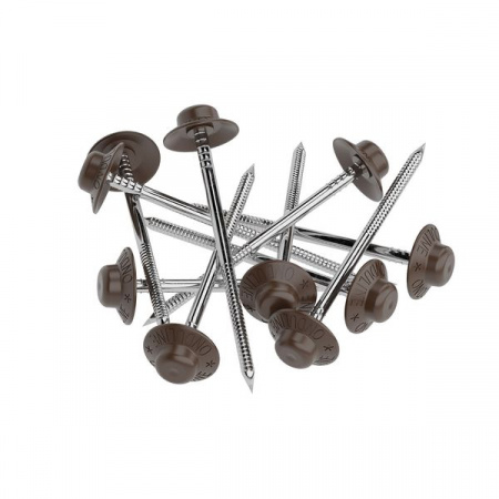Ондулин, Гвозди с литой шляпкой коричневые (100шт)