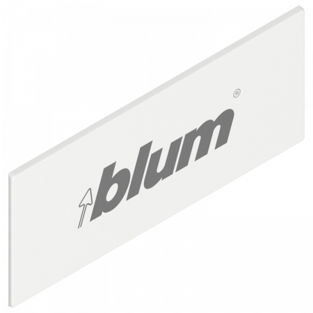 Заглушка прямоугольная (симметричная) для царг "TANDEMBOX" с логотипом "Blum" - Белый шелк