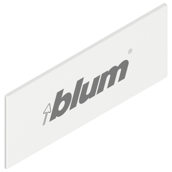 Заглушка прямоугольная (симметричная) для царг "TANDEMBOX" с логотипом "Blum" - Белый шелк