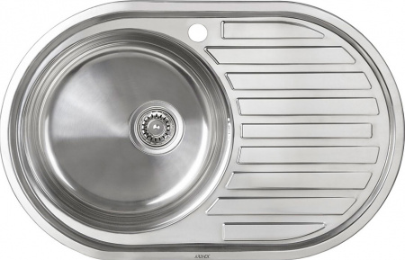 Мойка врезная овальная UZ 7750L хром 770х500х170х0,6